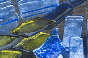 translucent blue glass