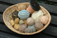Balls of natural dyed wool