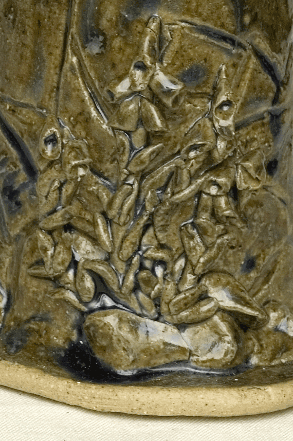 surface decoration on ceramic work