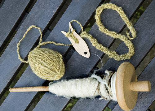 drop spindle and lucet